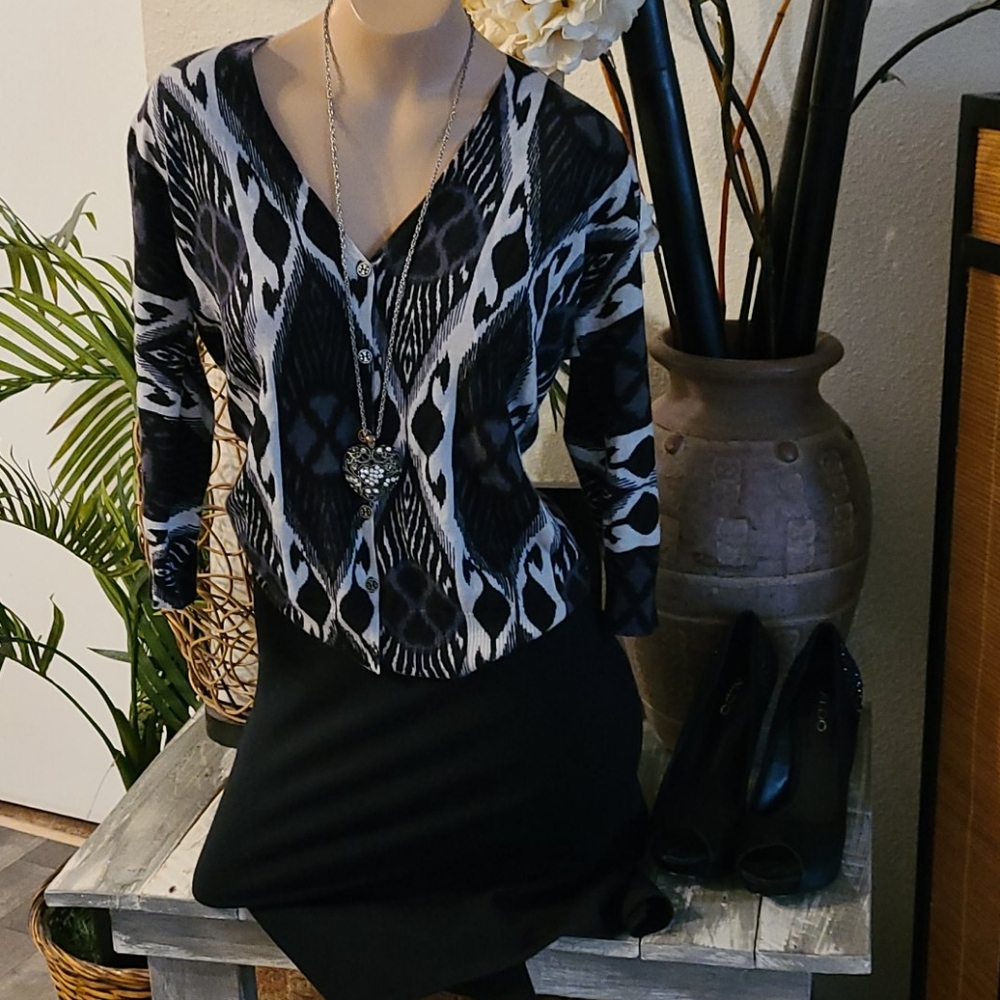 Tory Burch Sweater Medium Multi 100 Wool Lame - image 3